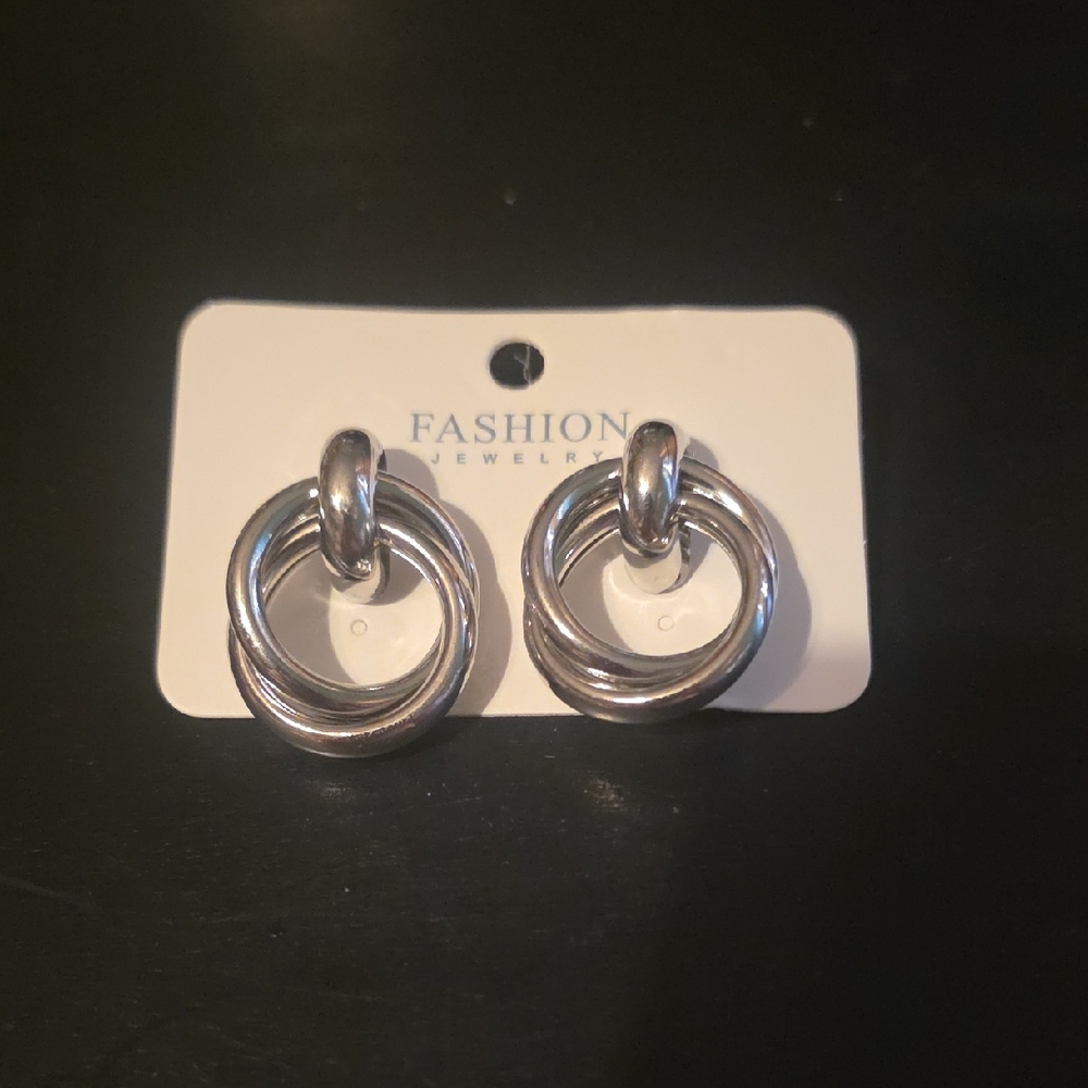 Silver Double Hoop Earrings